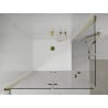 Mexen Lima Duo cabină de duș pliabilă 100 x 90 cm, transparent, Aurie + cadă de duș Flat - 856-100-090-50-02-4010G