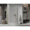 Mexen Lima Duo cabină de duș pliabilă 100 x 90 cm, transparent, Aurie + cadă de duș Flat - 856-100-090-50-02-4010G