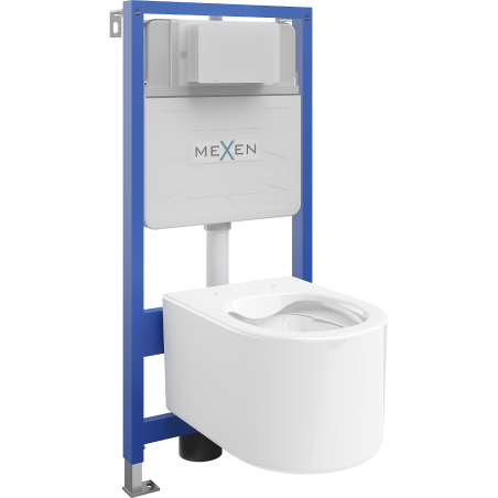 Mexen süllyesztett WC készlet, Fenix Slim keret WC csészével Sofia, fényes fehér - 6103354XX00