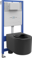 Mexen set WC încastrat cadru Felix Slim cu vas de toaletă  Sofia, Negru mat - 6103354XX85