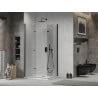 Mexen Lima Duo cabină de duș pliabilă 80 x 70 cm, transparent, negru + cadă Flat - 856-080-070-70-02-4010B