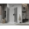 Mexen Lima Duo cabină de duș pliabilă 80 x 70 cm, transparentă, neagră + cadă de duș Flat - 856-080-070-70-02-4010B