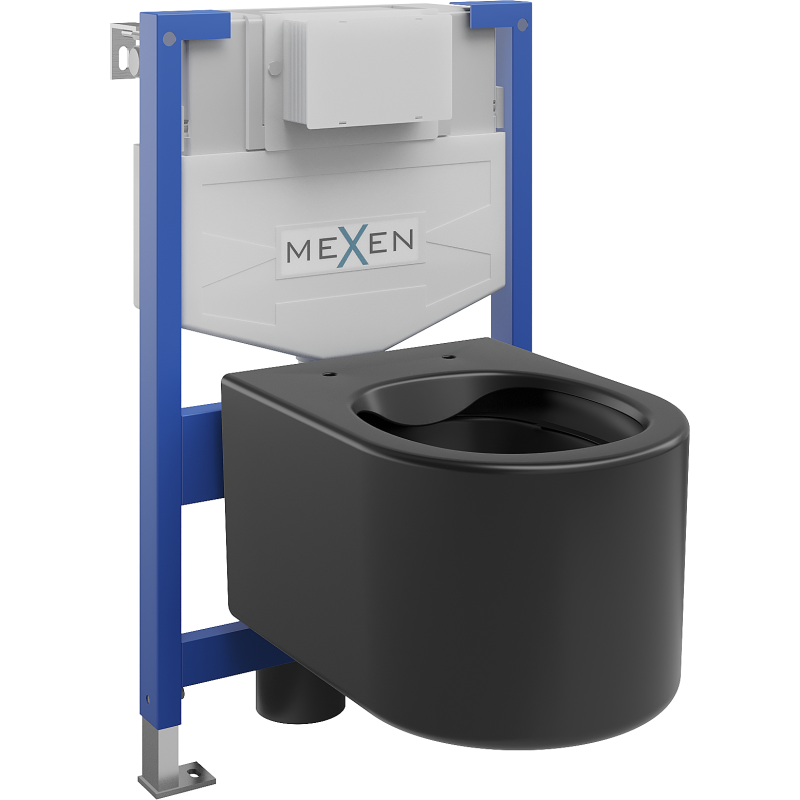 Mexen beépíthető Felix XS-F WC váz WC csészével Sofia, Fekete matt - 6803354XX85