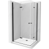 Mexen Lima Duo cabină de duș pliabilă 100 x 90 cm, transparent, Neagră + cadă de duș Flat - 856-100-090-70-02-4010B