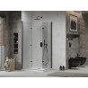 Mexen Lima Duo cabină de duș pliabilă 100 x 90 cm, transparentă, neagră + cădiță Flat - 856-100-090-70-02-4010B