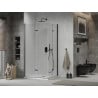 Mexen Lima Duo cabină de duș pliabilă 100 x 90 cm, transparent, Neagră + cadă de duș Flat - 856-100-090-70-02-4010B