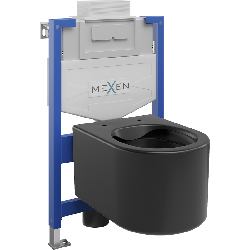 Mexen Sofia WC beépített szett Fenix XS-U tartóval és WC csészével, fekete matt - 6853354XX85
