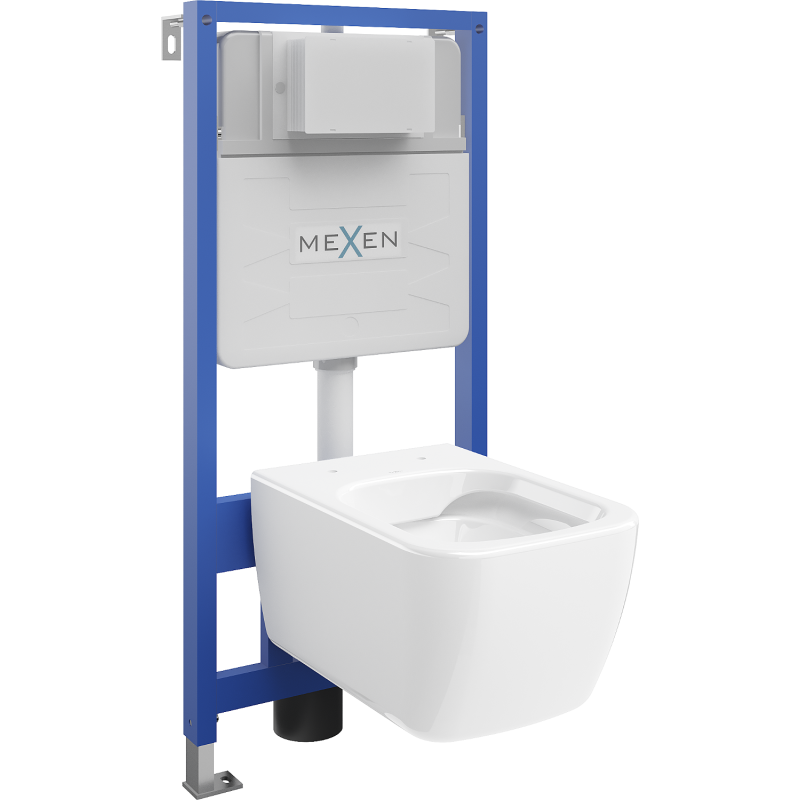 Mexen WC beépített szett Fenix Slim szerkezettel és Stella WC csészével, fényes fehér - 6103368XX00