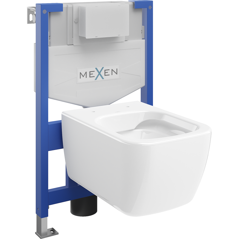Mexen set încastrat WC cadru Fenix XS-F cu vas WC Stella, alb lucios - 6803368XX00