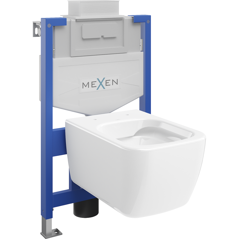Mexen Stella set incastrat pentru WC cadru Fenix XS-U cu vas WC, alb lucios - 6853368XX00