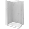 Mexen Pretoria Duo cabină de duș cu deschidere 90 x 80 cm, transparent, crom + cădiță Flat - 852-090-080-01-02-4010