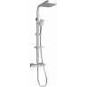 Mexen CQ62 set de duș aparent cu duș fix și baterie termostatică, gri metalic periat - 772506295-66