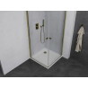 Mexen Pretoria Duo cabină de duș cu uși batante 70 x 70 cm, transparentă, aurie + bazin Flat - 852-070-070-50-02-4010G