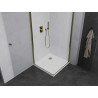 Mexen Pretoria Duo cabină de duș cu uși batante 70 x 70 cm, transparentă, aurie + bazin Flat - 852-070-070-50-02-4010G