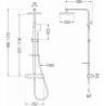 Mexen CQ62 set de duș cu pară de tip ploaie și baterie termostatică, Neagră - 772506295-70