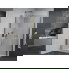 Mexen Pretoria Duo cabină de duș cu ușă batantă 90 x 80 cm, transparent, auriu + cadă de duș Flat - 852-090-080-50-02-4010G