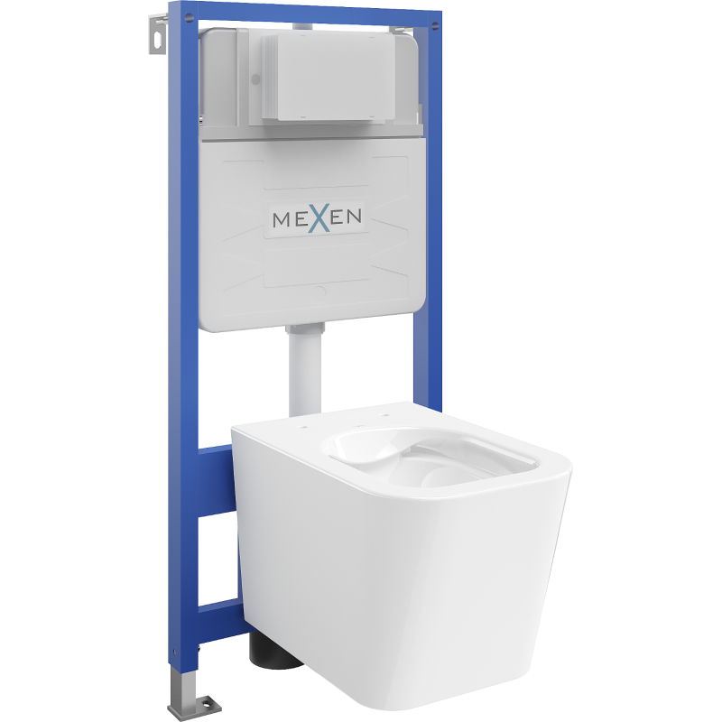 Mexen Teo set WC încastrat cadru Fenix Slim cu vas WC, alb lucios - 6103385XX00