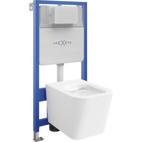 Mexen Teo WC süllyesztett készlet Fenix Slim keret WC csészével, fehér fényes - 6103385XX00
