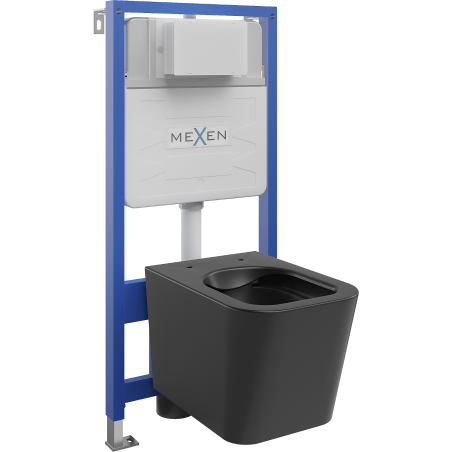 Mexen Teo WC beépített szett Fenix Slim szerkezettel és WC csészével, fekete matt - 6103385XX85