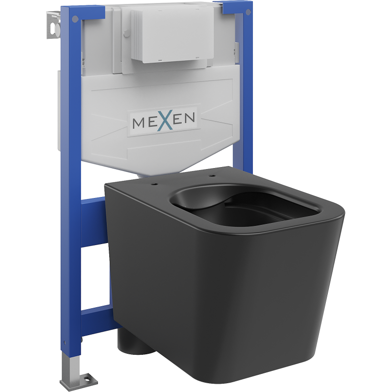 Mexen set WC încastrat cadru Felix XS-F cu vas de toaletă  Teo, Negru mat - 6803385XX85