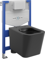 Mexen Teo WC falszerkezet szett Fenix XS-F WC csészével, fekete matt - 6803385XX85
