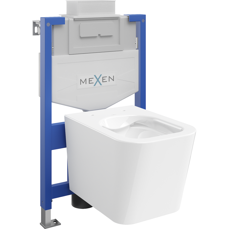 Mexen Teo WC beépített keret szett Fenix XS-U WC csészével, fényes fehér - 6853385XX00