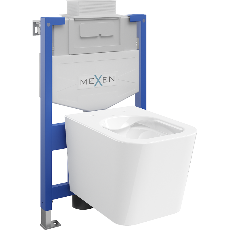 Set incastrat WC Mexen cu cadru Fenix XS-U și vas WC Teo, alb lucios - 6853385XX00