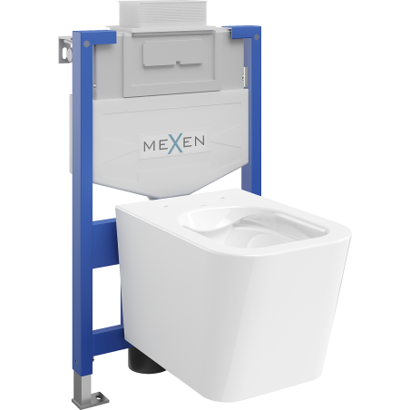 Mexen Teo WC beépített keret szett Fenix XS-U WC csészével, fényes fehér - 6853385XX00