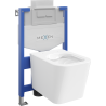 Set incastrat WC Mexen cu cadru Fenix XS-U și vas WC Teo, alb lucios - 6853385XX00