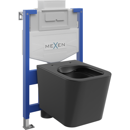 Mexen set WC încastrat cadru Felix XS-U cu vas de toaletă  Teo, Negru mat - 6853385XX85
