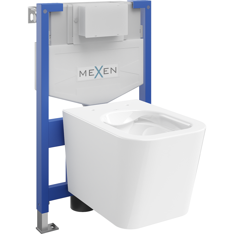 Mexen Teo beépíthető WC szett Fenix XS-F kerettel és WC csészével, fehér fényes - 6803385XX00