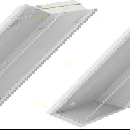 Mexen Lunar T cabina de duș articulată stânga 90 x 90 cm, transparentă, auriu periat - 834T-090-090-55-00-L