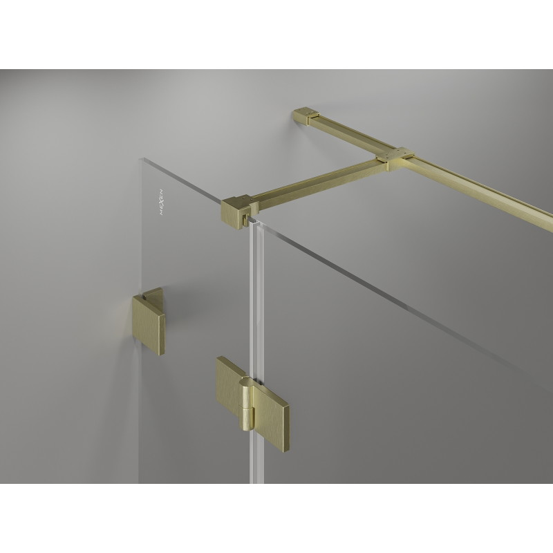 Mexen Lunar T cabina de duș pliabilă dreaptă 75 x 80 cm, transparentă, auriu periat - 834T-075-080-55-00-P