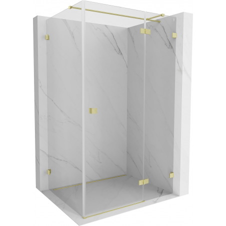 Mexen Lunar T cabina de duș pliabilă dreaptă 75 x 80 cm, transparentă, auriu periat - 834T-075-080-55-00-P