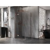 Mexen Lunar T cabina de duș stânga batantă 90 x 90 cm, transparent, aur roz - 834T-090-090-60-00-L