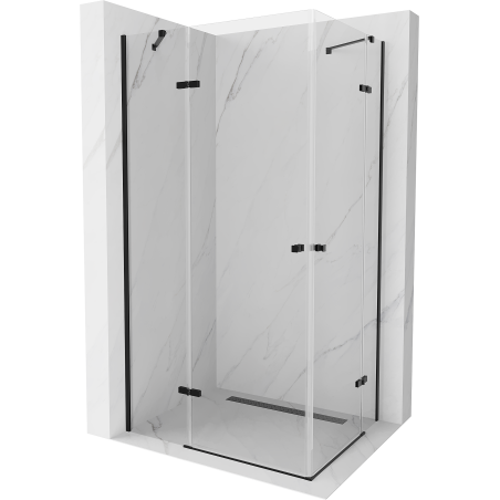 Mexen Roma Duo cabină de duș cu balamale 80 x 70 cm, transparent, Neagră - 854-080-070-70-00-02