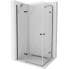 Mexen Roma Duo cabină de duș cu balamale 80 x 70 cm, transparent, Neagră - 854-080-070-70-00-02