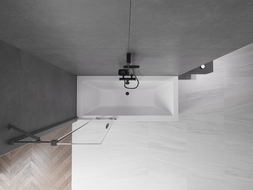 Paravan de baie Mexen Velar 2-panouri glisante 75 x 150 cm, transparent, gun metal - 896-075-000-01-95
