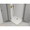 Mexen Roma Duo cabină de duș cu ușă batantă 90 x 80 cm, transparent, auriu + cădiță Flat - 854-090-080-50-02-4010G