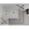 Mexen Roma Duo cabină de duș cu ușă batantă 90 x 80 cm, transparent, auriu + cădiță Flat - 854-090-080-50-02-4010G