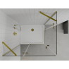 Mexen Roma Duo cabină de duș pivotantă 90 x 80 cm, transparentă, aurie + cadă Flat - 854-090-080-50-02-4010G