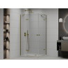 Mexen Roma Duo cabină de duș cu uși batante 100 x 90 cm, transparent, aurie + cadă plată - 854-100-090-50-02-4010G