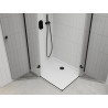 Mexen Roma Duo 80 x 70 cm-es nyitható zuhanykabin, átlátszó, fekete + Flat zuhanytálca - 854-080-070-70-02-4010B