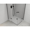 Mexen Roma Cabină de duș Duo batantă 90 x 80 cm, transparentă, neagră + cadă de duș Flat - 854-090-080-70-02-4010B