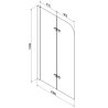 Mexen Felix paravan cadă 2-aripi100 x 140 cm, Grafit, Crom - 890-100-002-01-40