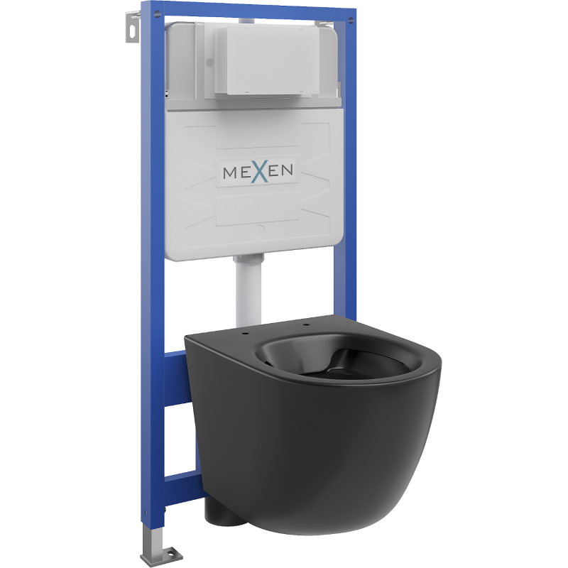 Mexen Lena set WC incastrat cadru Fenix Slim cu vas WC, negru mat - 6103322XX85