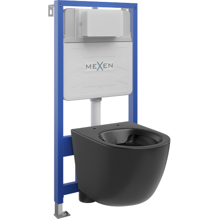 Mexen Lena set WC incastrat cadru Fenix Slim cu vas WC, negru mat - 6103322XX85