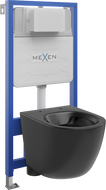 Mexen Lena set WC incastrat cadru Fenix Slim cu vas WC, negru mat - 6103322XX85