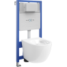 Mexen Lena WC beépített tartály Fenix Slim vázzal és WC-csészével, fényes fehér - 6103322XX00