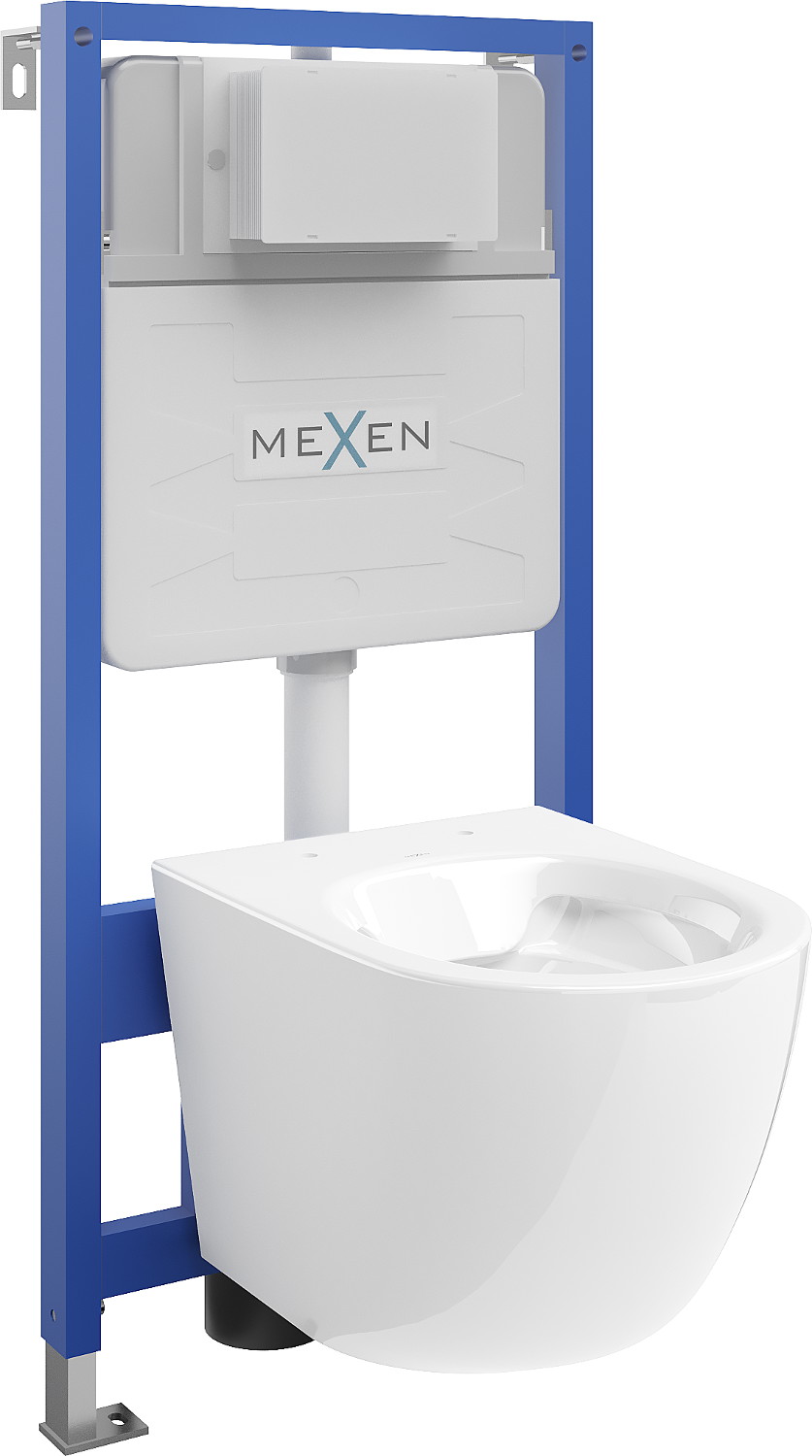 Mexen set WC încastrat cadru Felix Slim cu vas de toaletă  Lena, Albă - 6103322XX00